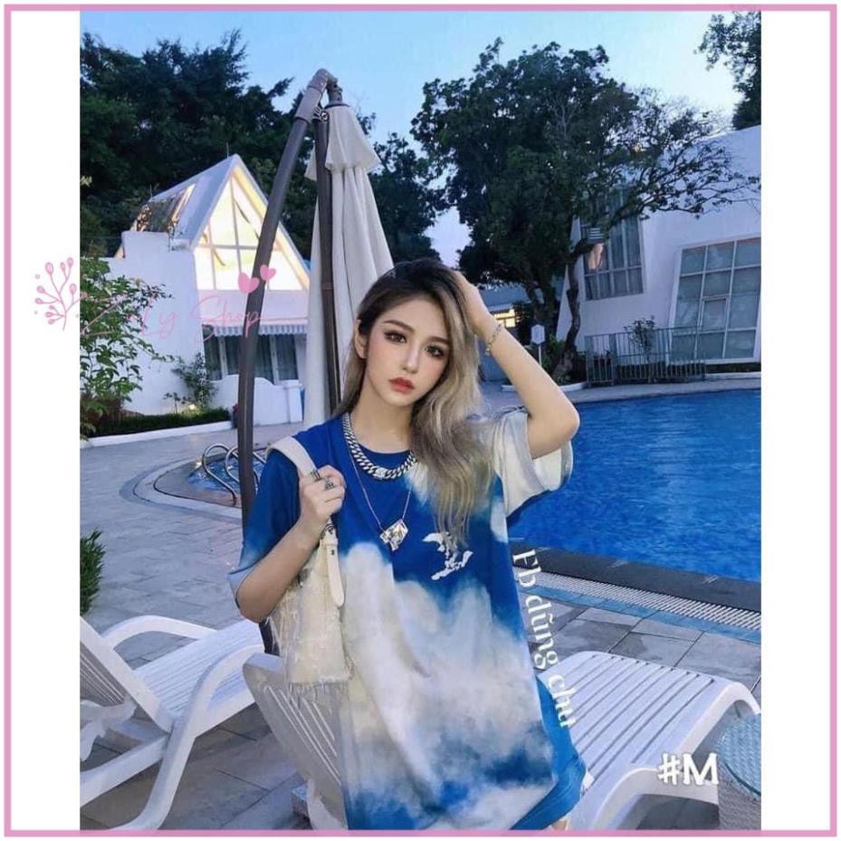 Áo phông nữ loang màu xanh [LH014]