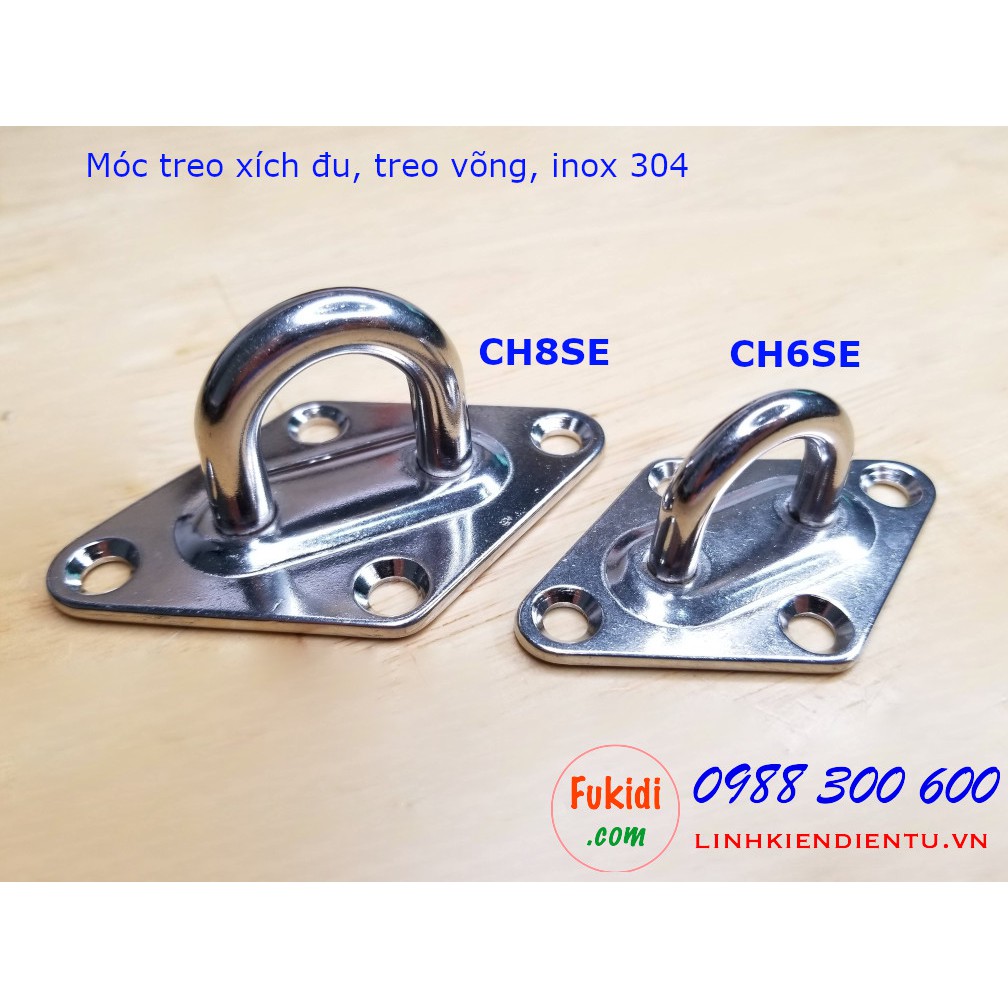 Móc treo xích đu, treo ghế đu, treo võng, treo quạt trần, inox 316 size M5, M6, M8 - CH5SE, CH6SE và CH8SE