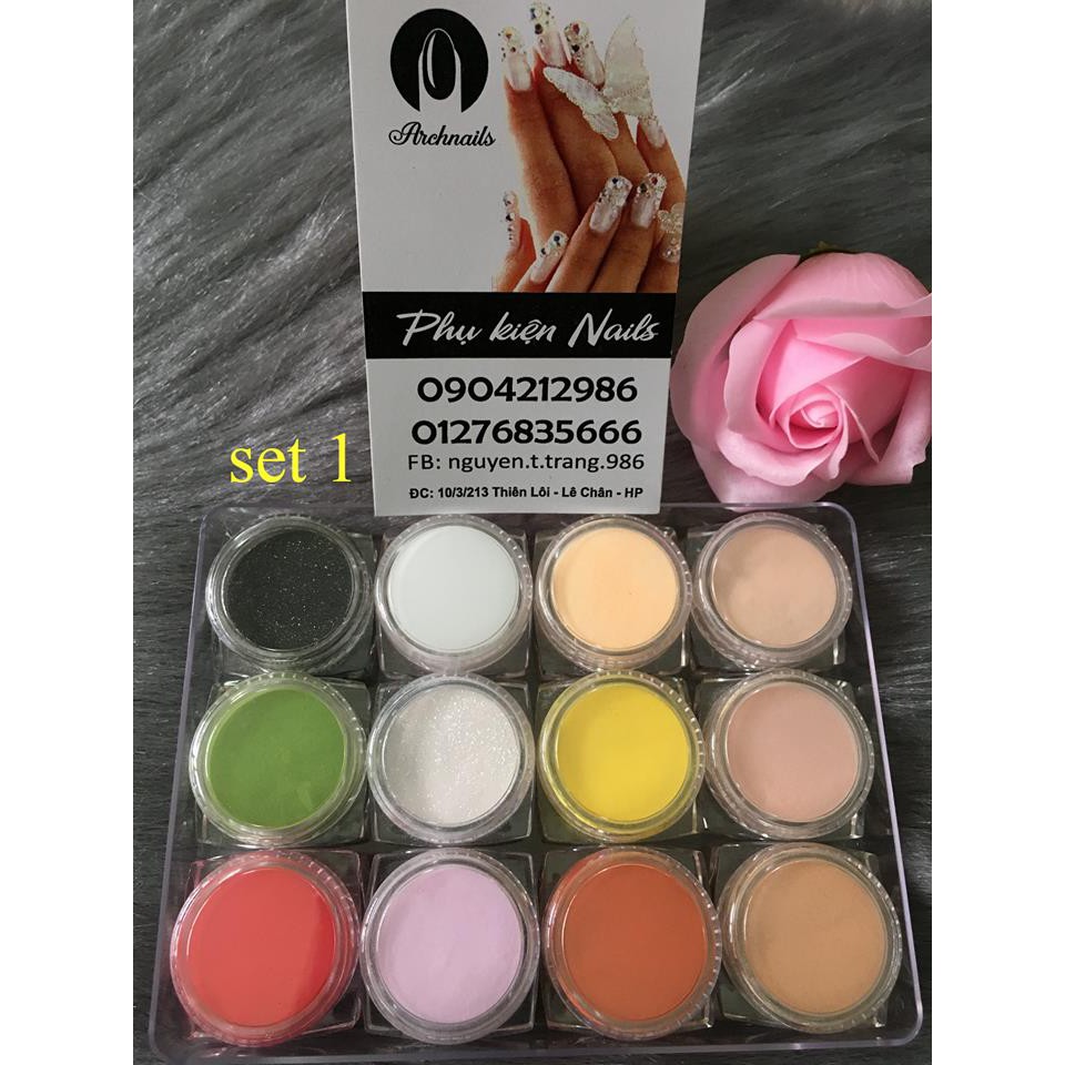 Bột Mỹ 3trong1  làm hoa đắp móng 12 hũ/khay .
