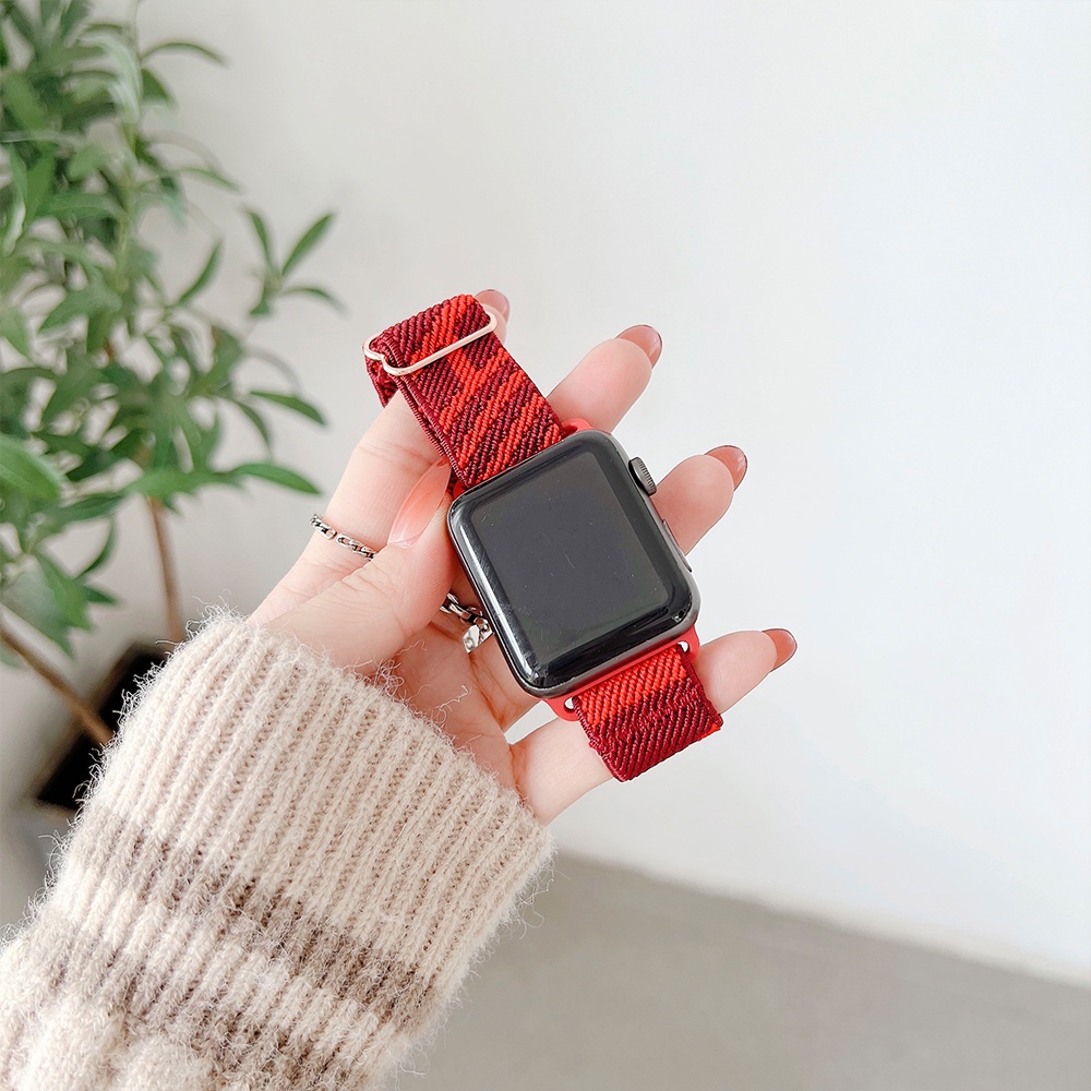 Dây Đeo Đồng Hồ Apple Watch iWatch Ultla Series 3 4 5 6 se 7 8 Bằng Nylon Đàn Hồi Có Thể Điều Chỉnh