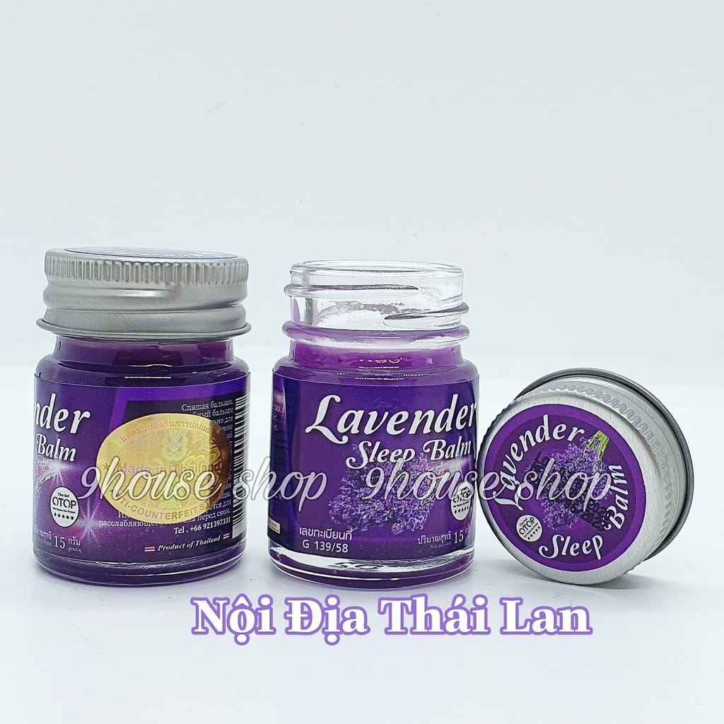 (Lốc) 6 Hủ Dầu Cù Là OTOP Lavender Sleep Balm Giúp Ngủ Ngon &amp; Thư Giãn Thái Lan 15gram
