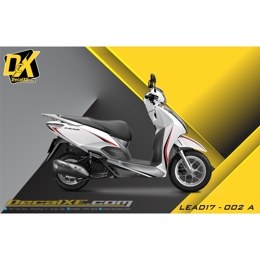 Tem dán xe Lead 2017- 2021 | Chất Liệu Decal Cao Cấp Chống Nước, Bền Màu, Cắt Khuôn Sẵn Dễ Dán | LEAD17-002