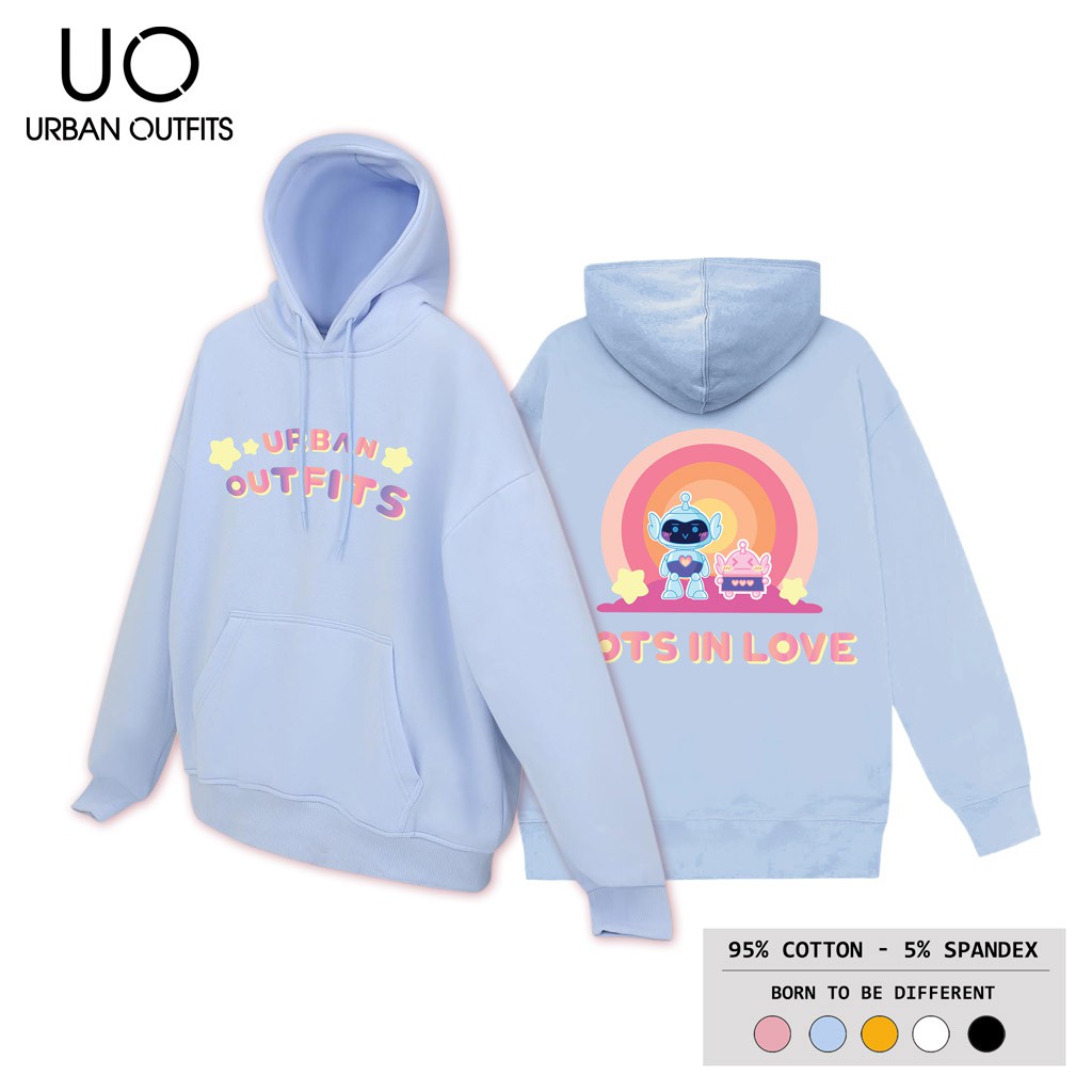 Áo Hoodie Nữ Nam Form Rộng URBAN OUTFITS In Bots In Love HOO06 Chui Đầu Thun Cotton Nỉ | BigBuy360 - bigbuy360.vn