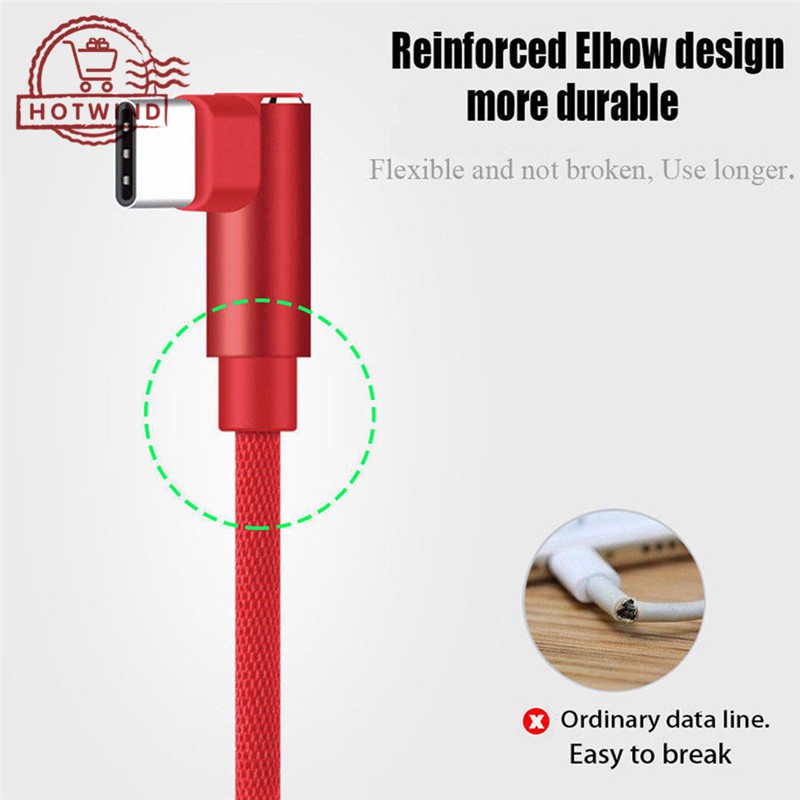 Dây cáp sạc nhanh Micro USB đầu xoay góc phải dành cho Samsung Android