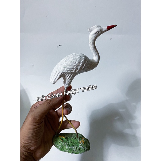 1 CON CÒ ĐẤT NUNG TRANG TRÍ HỒ CÁ NON BỘ CAO KHOẢNG 19CM