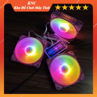 Quạt tản nhiệt máy tính, Fan case Pink, Fan Led RGB đồng bộ màu Hub Quạt Coolmoon.