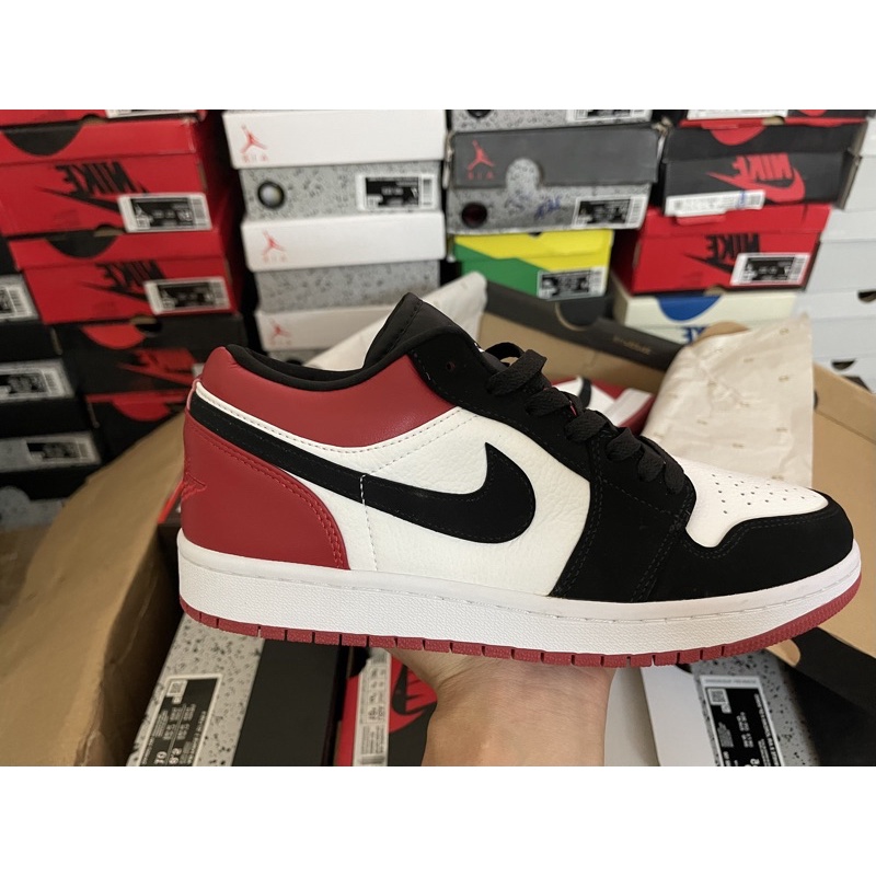 giày AIR JORDAN 1 Low màu đen đỏ Black toe | Bản cao cấp
