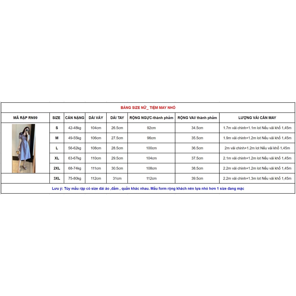 RN99_Rập giấy may đầm cổ vuông nữ