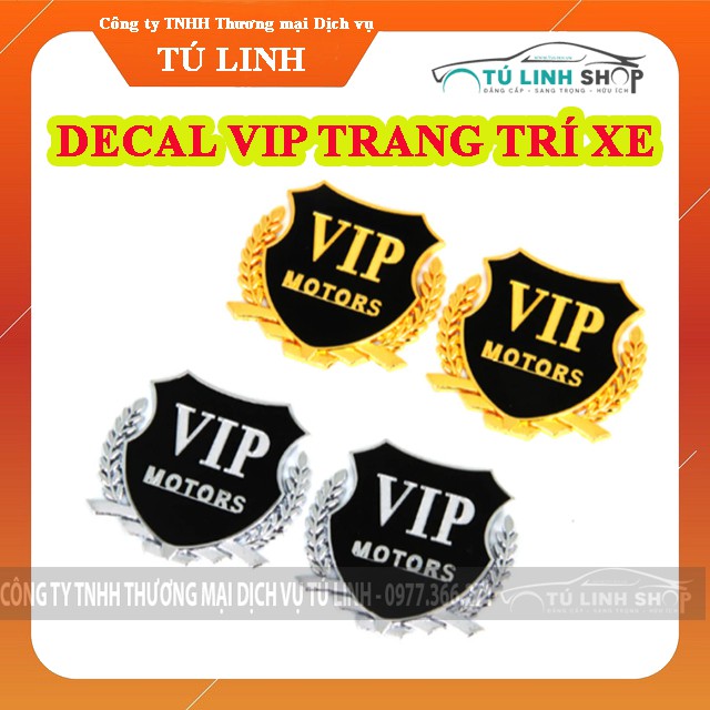 Bộ 02 decal Huy hiệu VIP bông lúa gắn ô tô trang trí | BigBuy360 - bigbuy360.vn