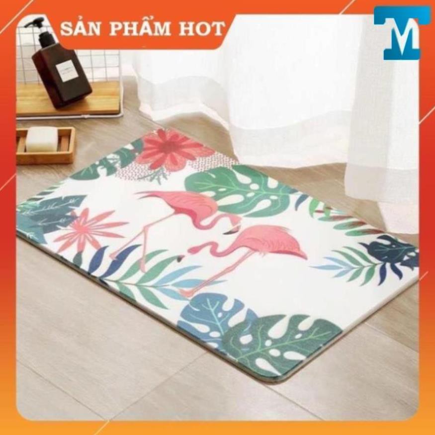 Thảm đá SIÊU THẤM Nhật Bản cao cấp LỚN - Khô nhanh 10s - Thảm lau chân nhà tắm 60x40x0.9 cm chống ẩm mốc NHIỀU MẪU MÃ