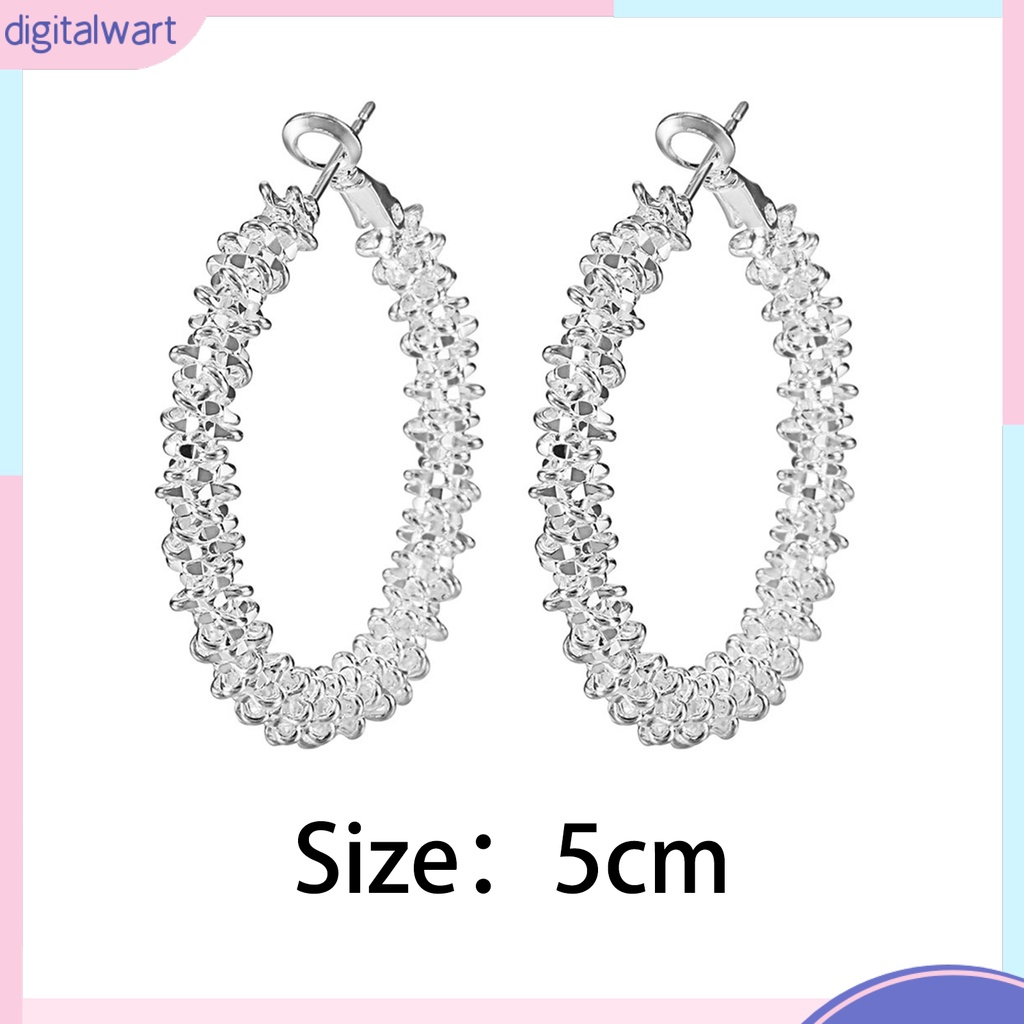 Đôi bông tai khoen tròn mạ bạc thời trang nữ