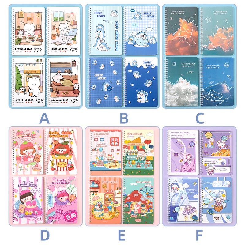 Set 60 Tờ Giấy A5 Dày Họa Tiết Hoạt Hình Đáng Yêu Cho Học Sinh