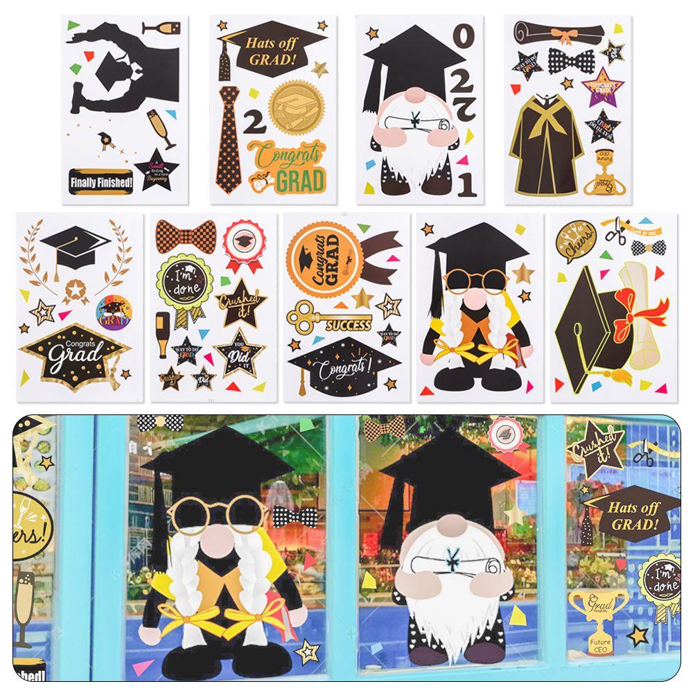 Set 9 Tấm Hình Dán Trang Trí Cửa Kính Họa Tiết Độc Đáo