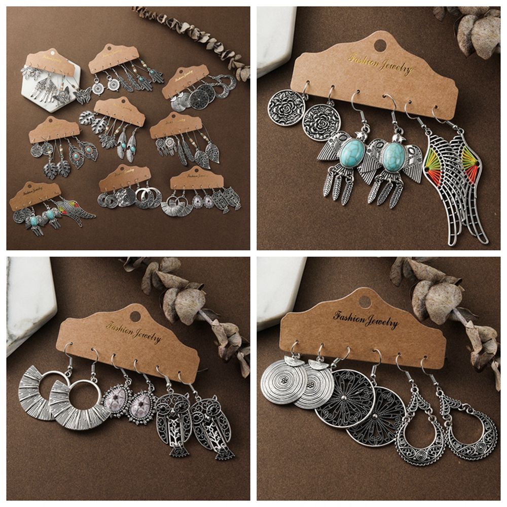 Set 3 đôi bông tai dáng dài phong cách boho thời trang dành cho nữ