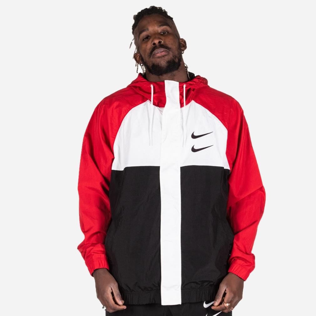 Áo khoác Nike Swoosh Woven Hooded Track Jacket - Trắng phối đỏ !