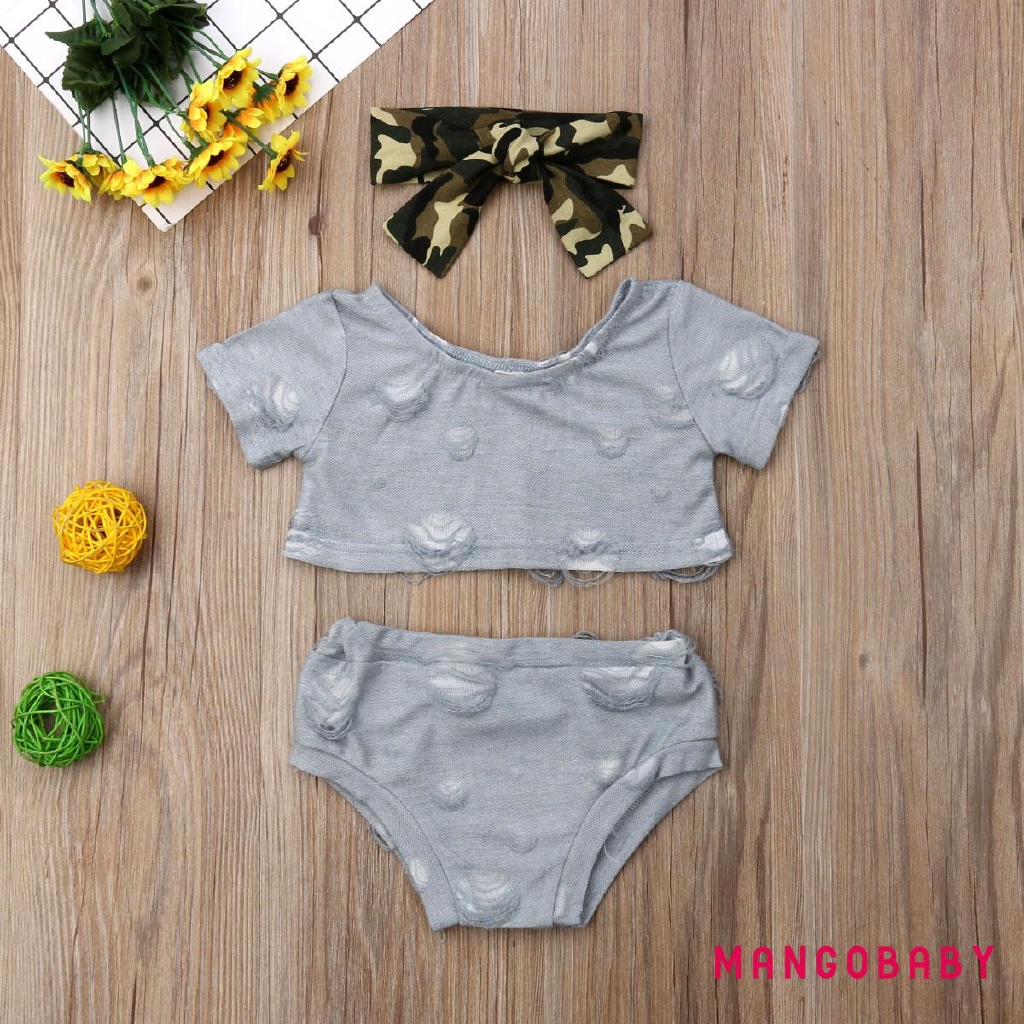 Set Áo Thun Ngắn Tay + Quần Short Màu Trơn Thời Trang Cho Bé