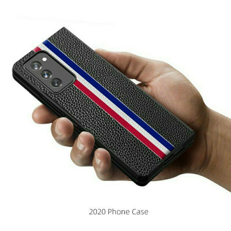 Ốp lưng da cho Samsung Z Fold 2, 5G in huy hiệu cờ mỹ New York sang trọng