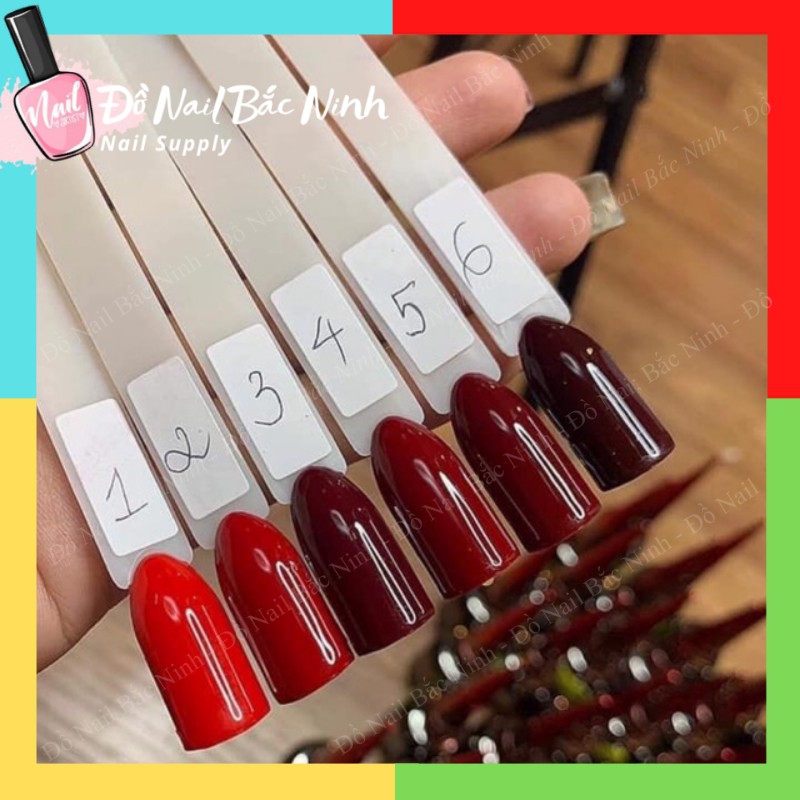 Sơn Gel Đỏ Mxbon Chai 15ml Hàng Chuẩn Lên Màu Chỉ Một Nước Sơn Bán Lẻ Chai