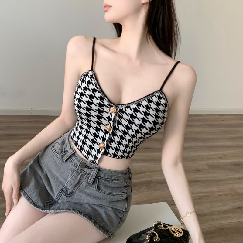 QKOOLE  Áo Croptop Cổ Chữ V Thiết Kế Lệch Tà Quyến Rũ Thời Trang Hàn Quốc Cho Nữ