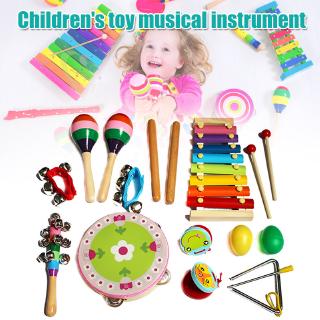 LE 1 Set Musical Instrument Toy Xylophones Tambourine Grip Bells Kit for Children Kids @VN