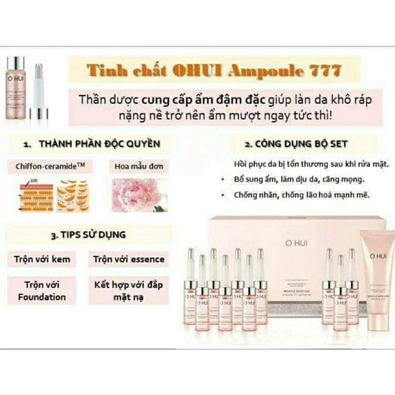 Gói huyết thanh cấp ẩm Ohui Miracle Moisture Ampoule 777
