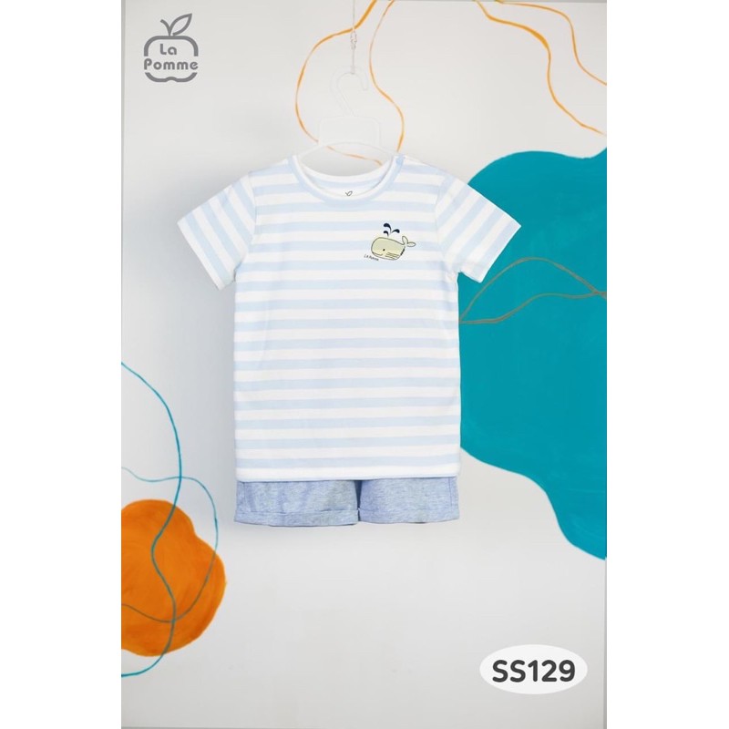 [Lapomme] Bộ cộc baby shark cotton siêu mát cho bé yêu