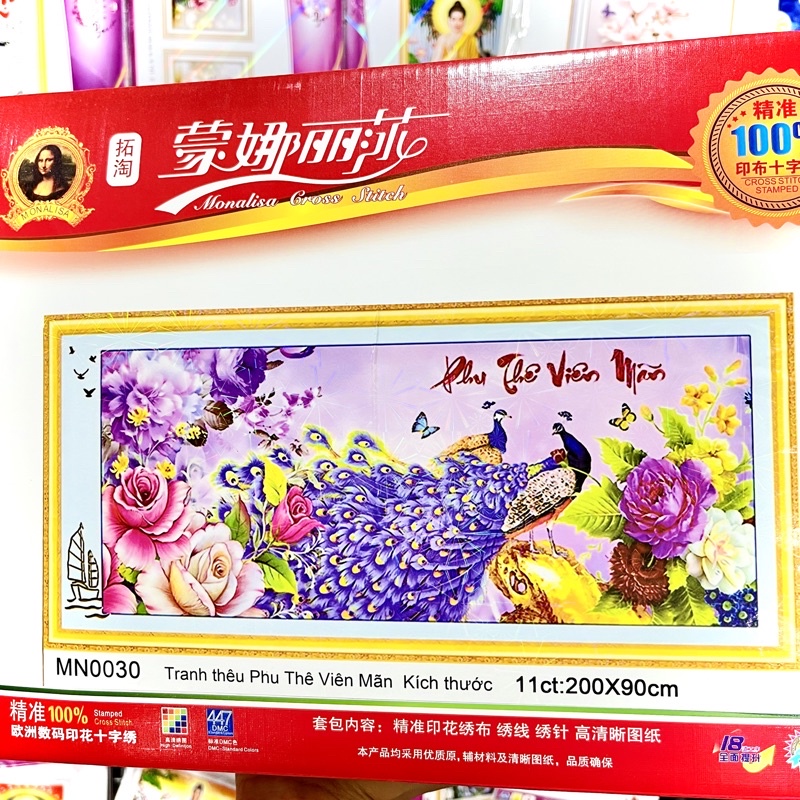 Tranh Đính Đá-Tranh Thêu Phu Thê Viên Mãn-Hoa Khai Phú Quý-Phú Quý Bình An Bs047,Vs046,Vs053,Lv3214