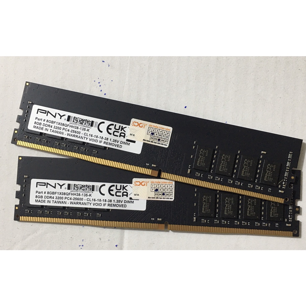 RAM PNY 8GB 16GB Bus 2666 3200 CL16 DDR4 - không tản  - RẺ VÔ ĐỊCH