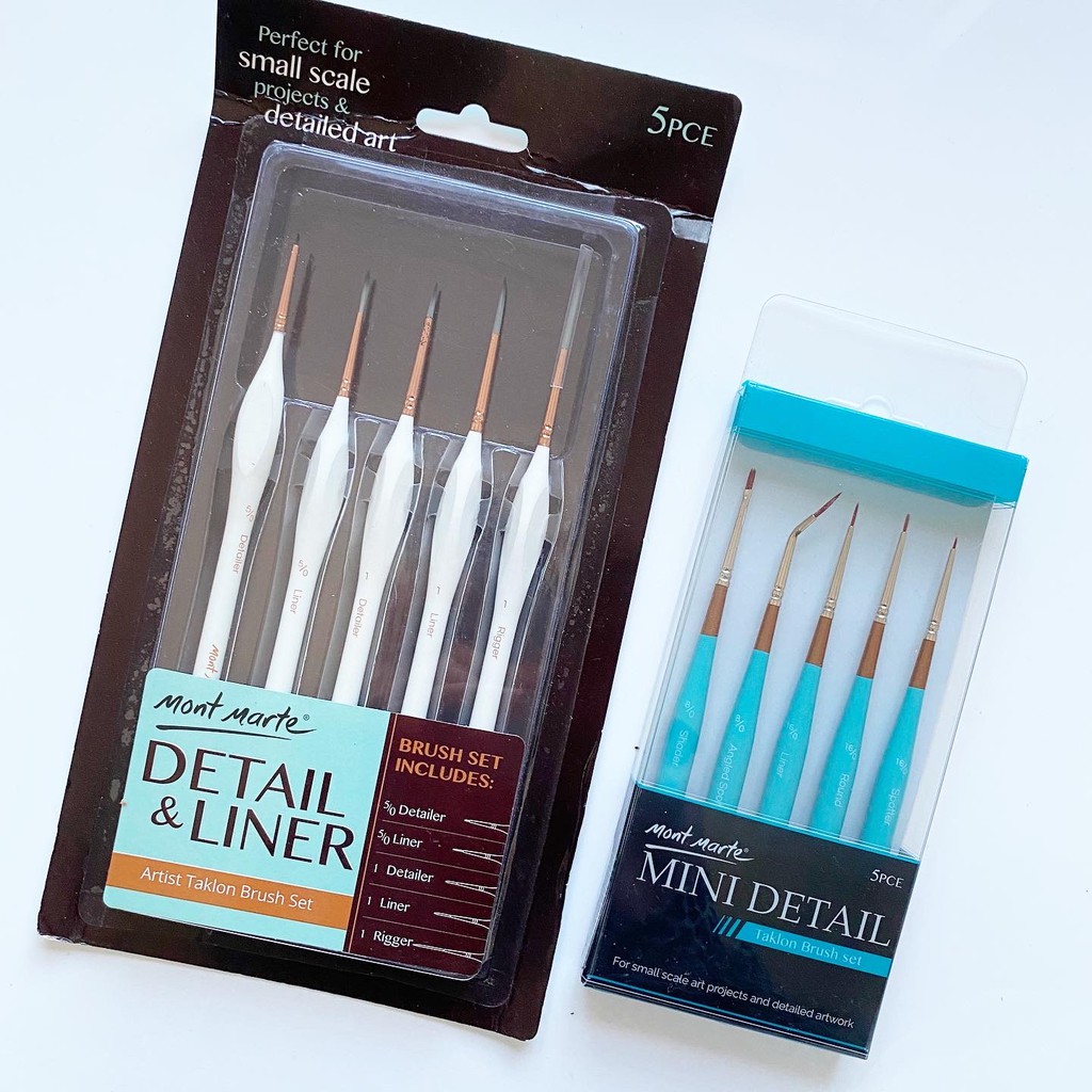 Set cọ detail cao cấp Mont Marte dành cho màu nước/ gouache/ acrylic