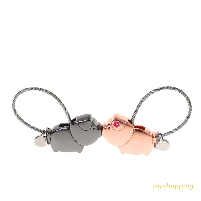 Móc khóa hình heo may mắn mini không chìa khóa dễ thương