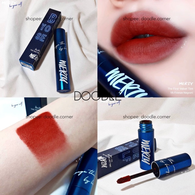 Son kem lì Merzy First Velvet Tint Classic Blue V6 vỏ xanh 2020 (Có Sẵn)