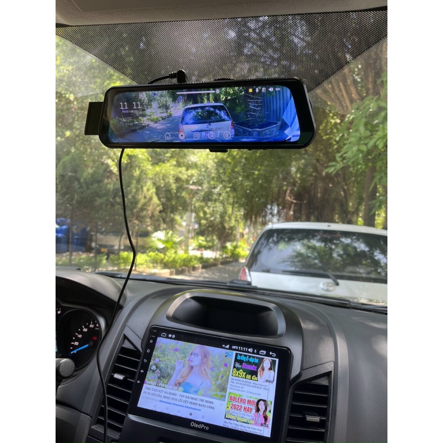 Cam Hành Trình Kẹp Gương X10 full màn 10inh CAO CẤP