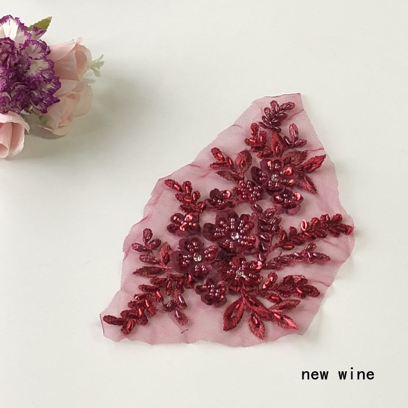 1 Tấm Vải Ren Thêu Hoa 3d 21 * 12cm