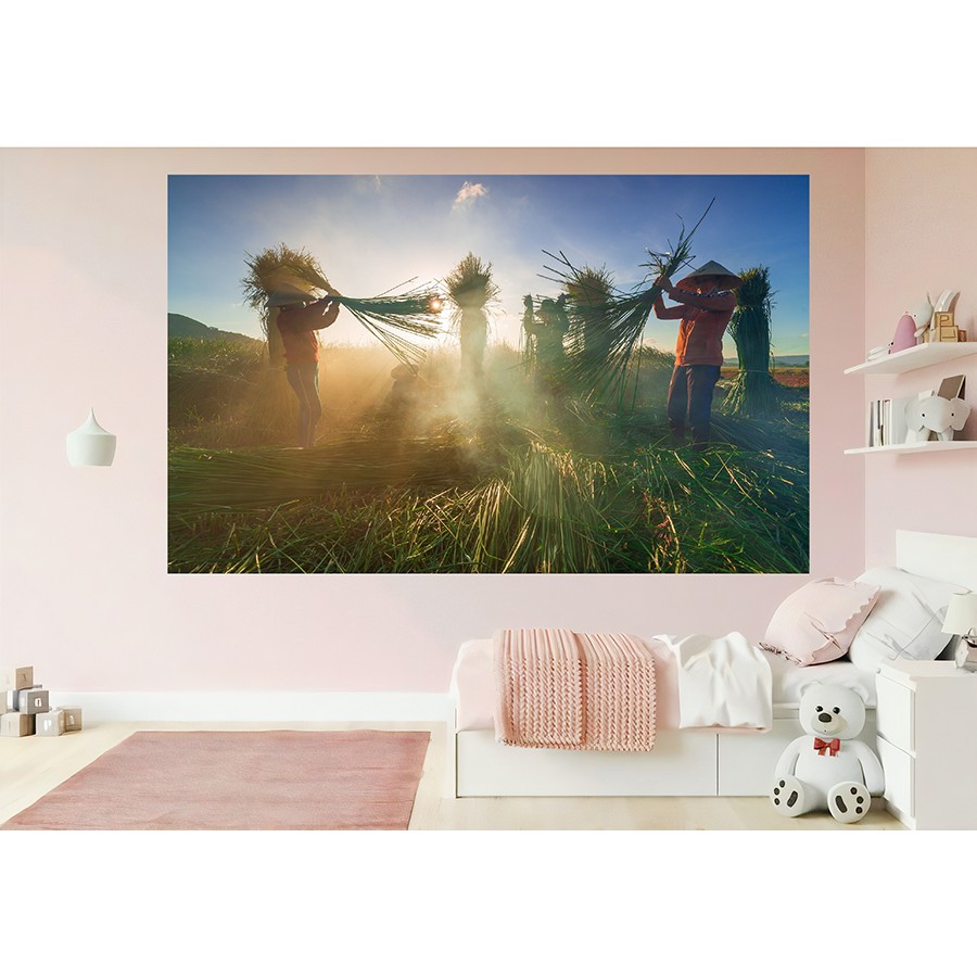 Tranh Poster Decal Dán Tường Phong Cảnh Làng Quê Phố Cổ Việt Nam Trang Trí Nhà Cửa, Decor Phòng Giá Rẻ