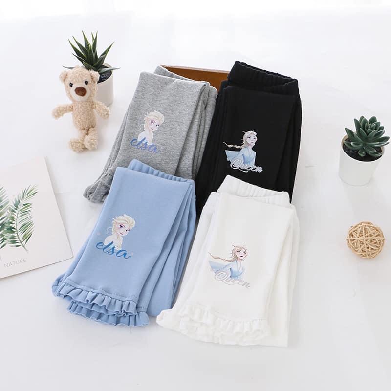 Quần legging Quần dài cotton Elsa 6 mầu đen, trắng, ghi, hồng, than và xanh XHN749