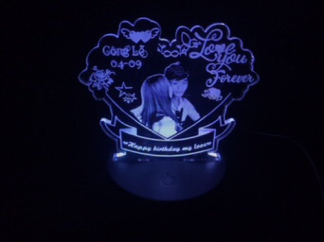 Đèn Led 3D, quà tặng theo yêu cầu ~ Happy Birthday My Love