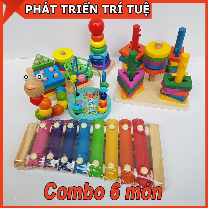 Đồ Chơi Gỗ Cho Bé Combo Tùy Chọn Giúp Bé Rèn Luyện Phát Triển Trí Tuệ Vừa Chơi Mà Học
