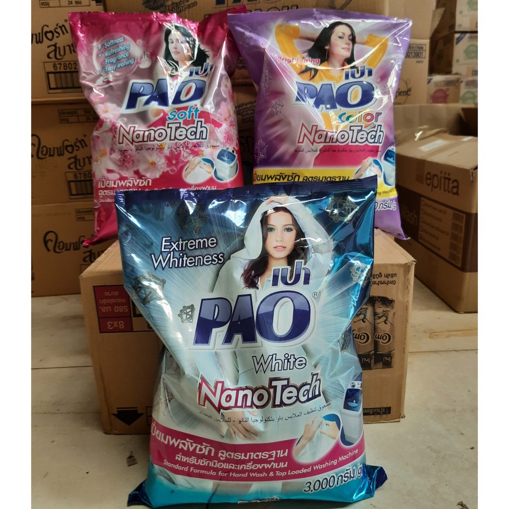 (KTT) Bột giặt PAO 2.70 kg- Thái Lan ( không nhớt, không làm khô và ngứa da)