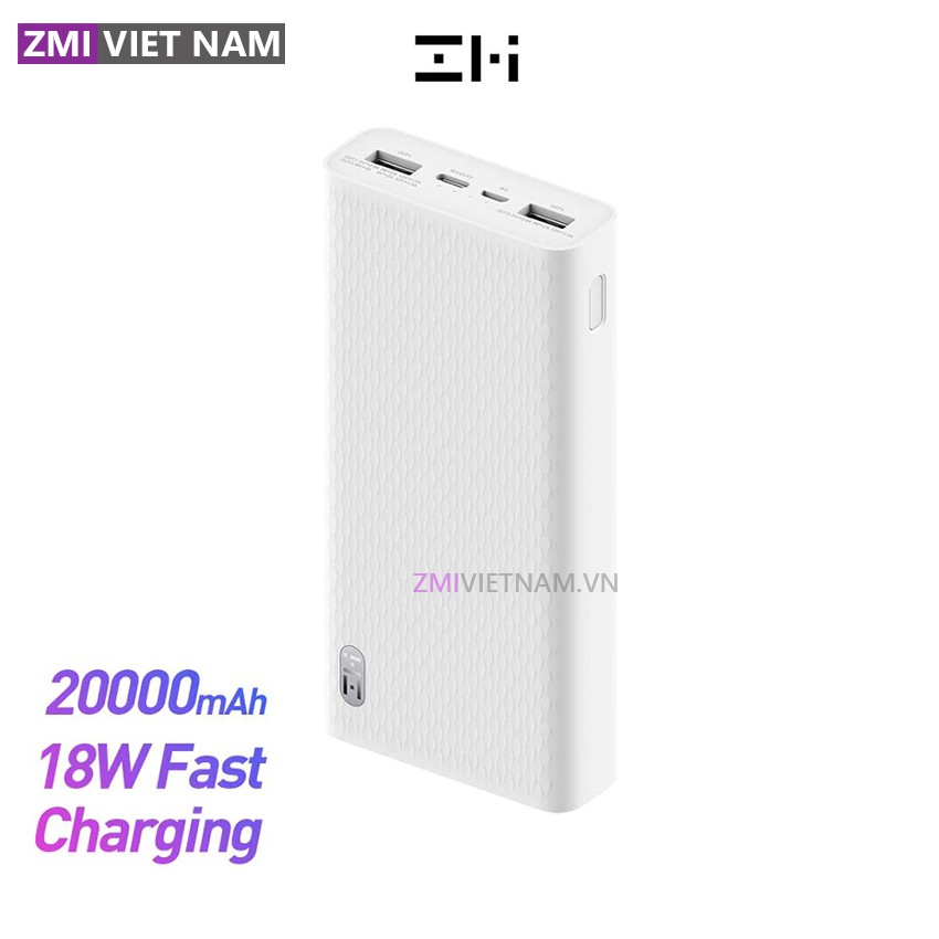 Sạc Dự Phòng ZMI QB821A 20000mAh, 1 Cổng Type C, 1 Micro, 2 USB A | Bảo Hành 18 Tháng