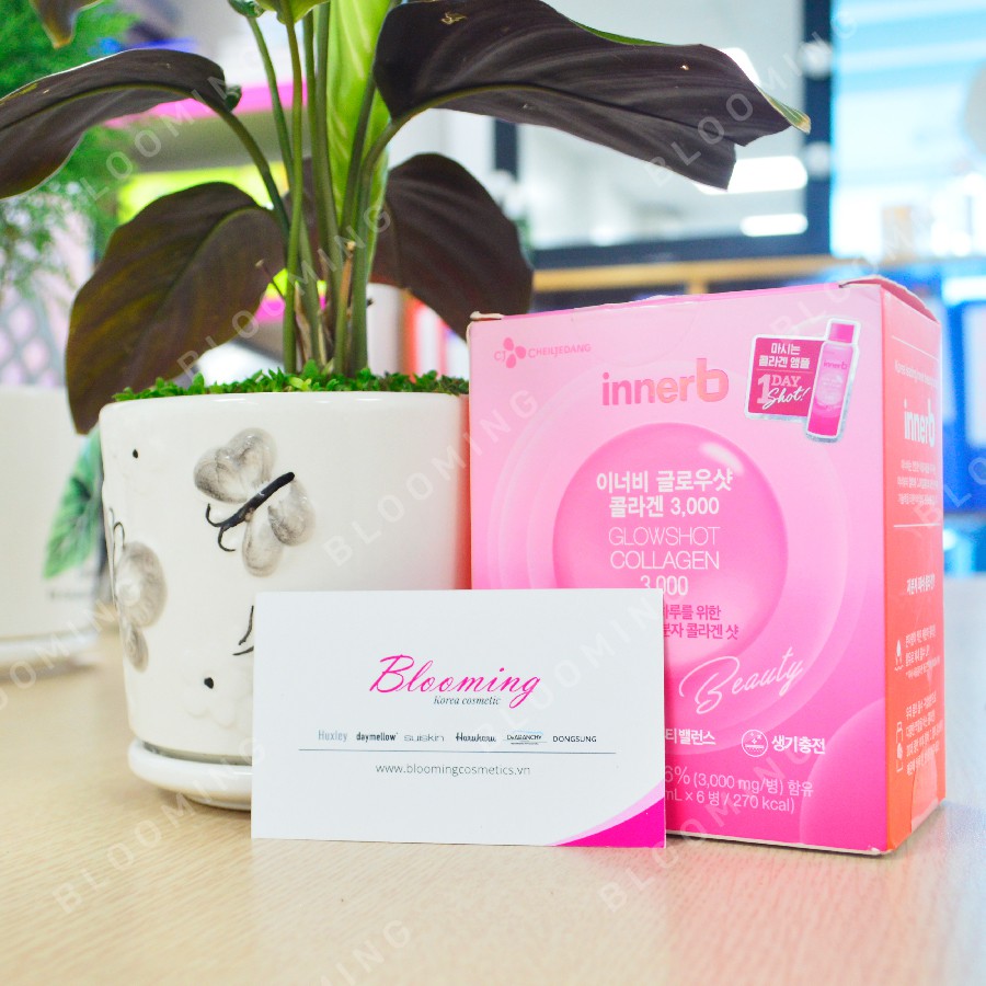Combo 2 hộp 6 chai nước uống Collagen Vitamin C sáng da InnerB Glowshot (50ml x 6) | Thế Giới Skin Care