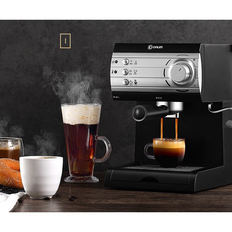 Máy Pha Cà Phê Espresso Chính Hãng Cao Cấp, Máy Pha Cafe Mini DONLIM KF6001 Cho Hộ Gia Đình Và Văn phòng