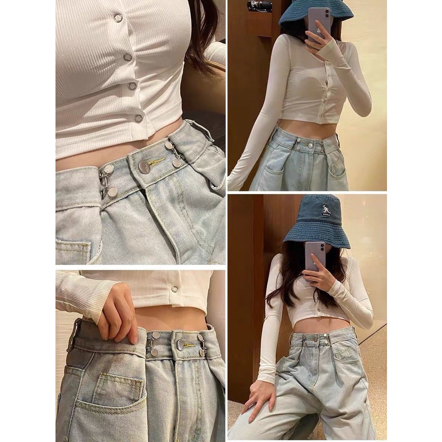 Nút cài điều chỉnh lưng quần Vemico hoa cúc tiện lợi thời trang PK10