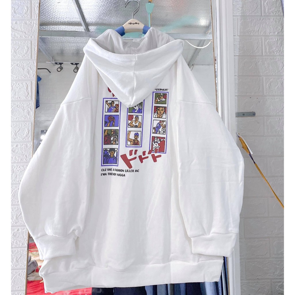 Áo hoodie bóng rổ KA 💖FREESHIP💖 form rộng Unisex phong cách Hàn Quốc, tay to, năng động 2 màu Đen, Trắng, chất nỉ ngoại | BigBuy360 - bigbuy360.vn