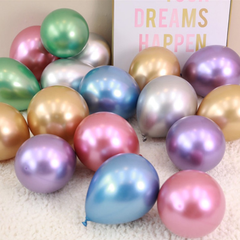 Set 10 Bong Bóng Cao Su 5 Inch Màu Vàng Hồng Dùng Trang Trí Tiệc Sinh Nhật Trẻ Em