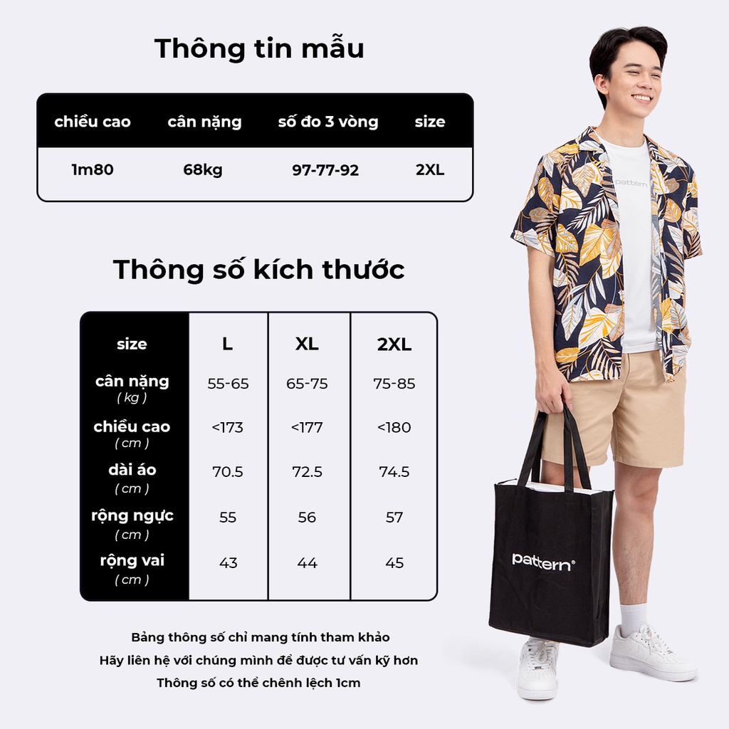 Áo sơ mi họa tiết PATTERN Cuban shirt hoa lá đi biển PA011