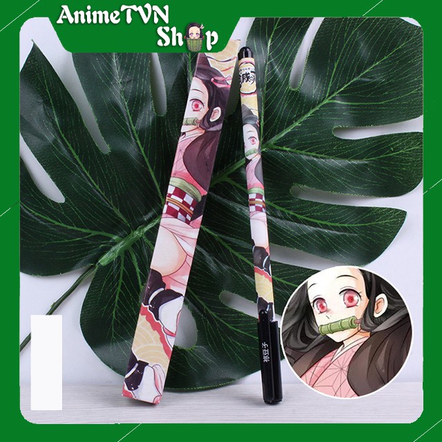 Bút Viết cao cấp Anime Kimetsu no Yaiba  - Dạ bi mực đen kèm hộp in hình thân bút và hộp