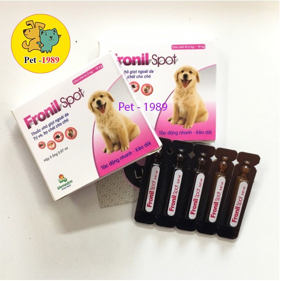 [Mã 229FMCGSALE giảm 8% đơn 500K] 🐶Nhỏ Gáy Fronil Spot Rận Bọ Chét , Trị Ve cho chó mèo ống 0.67 ml🐶 Pet-1989