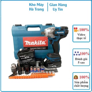 Máy siết bulong makita 199v động cơ không chổi than pin tím 10 cell đa chức năng
