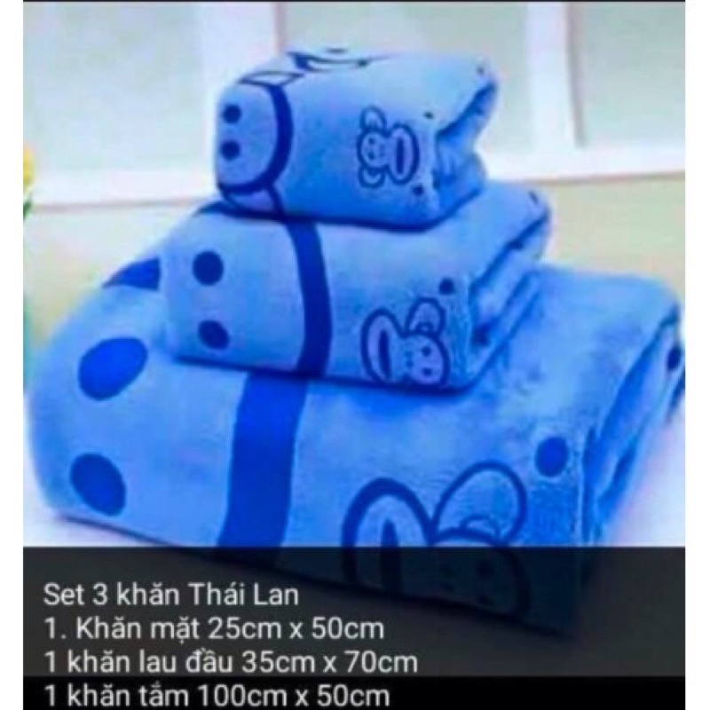 Sỉ 10 sét 3 khăn tắm gội ki ba