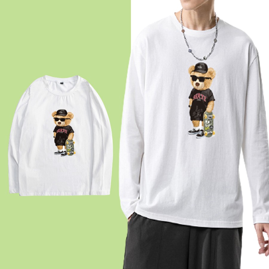 Áo thun dài tay nam nữ unissex thiết kế cổ tròn 2 màu đen , trắng basic vải coton giữ nhiệt ATH1